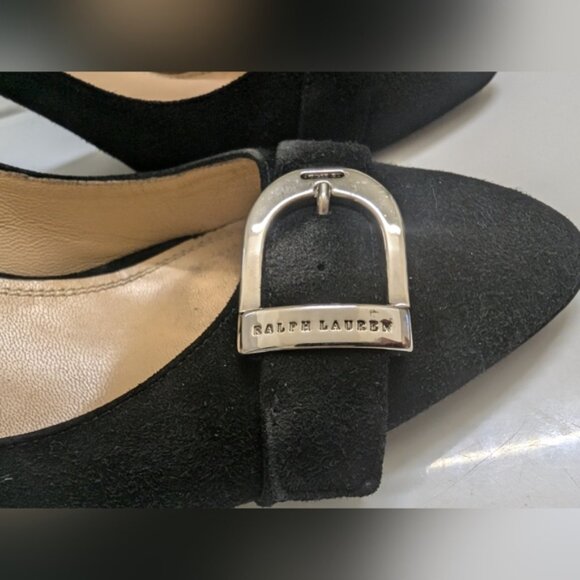 Ralph Lauren Collection Purple Label Black Kitten Heels Size: 9B - Picture 7 of 15